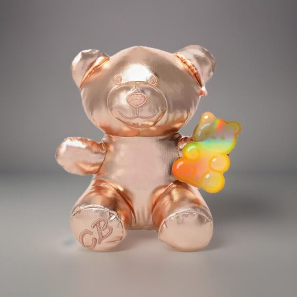 🔥Candy Bears Valentines Day Metallic Plush 8" Stuffed Animal Gold BNWT🔥 - Picture 1 of 3